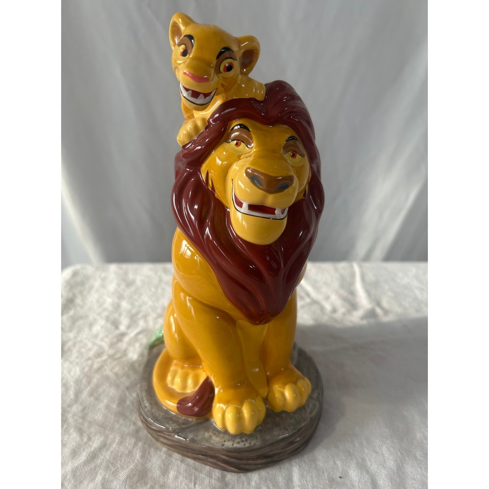 Disney Store The Lion King Mufasa Simba Ceramic Piggy Bank Vintage with Box